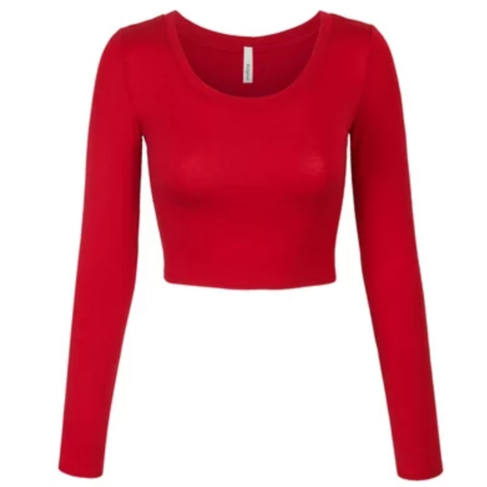 HENRY GIRL- Red Long Sleeve Crop Top